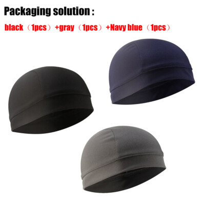 3PCS Liner Quick-dry Hat Skull Cap Beanie Helmet Cycling Breathable Running Hat