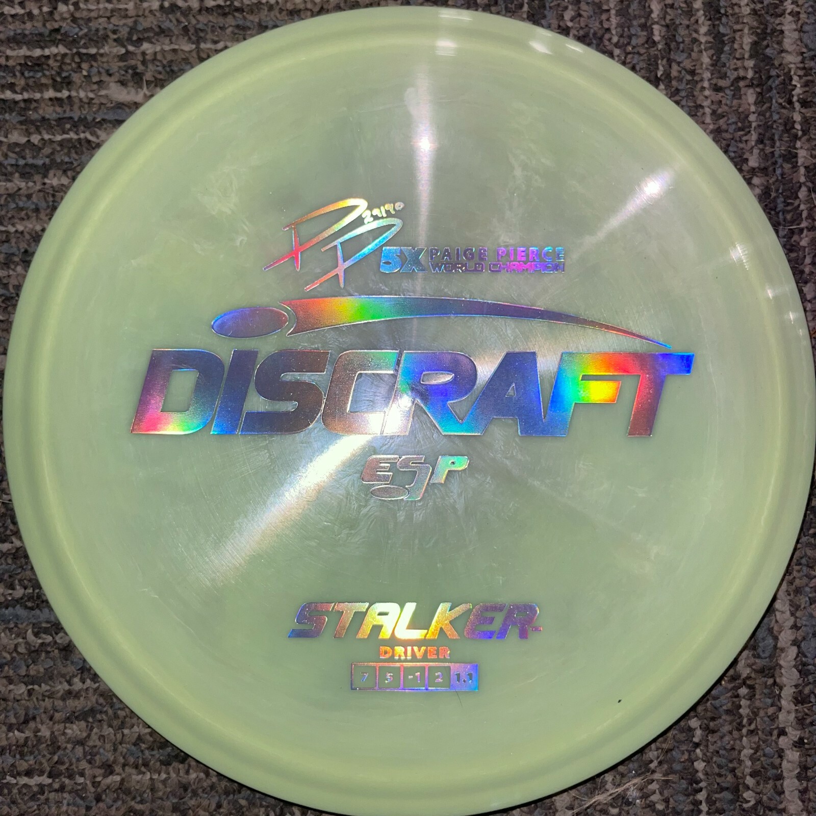 NEW DISCRAFT ESP SWIRLY STALKER DISC GOLF FAIRWAY DRIVER GR/HOL 175-6G ...