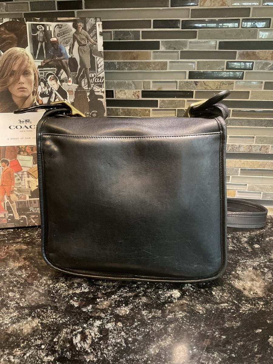 Coach Vintage Stewardess Bag Black Glovetanned Leather 9525 Costa