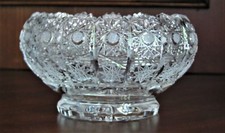 Bohemian Czech Crystal 6" Round Bowl Hand Cut Queen Lace 24 Lead Glass