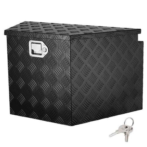 Trailer Tongue Box, Aluminum Alloy Diamond Plate Tongue Box Tool Chest, Heavy Du