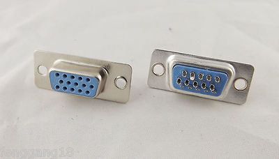 10x VGA Female Jack Socket DB15 15-Pin D-SUB 3 Row Solder Type Connector Adapter