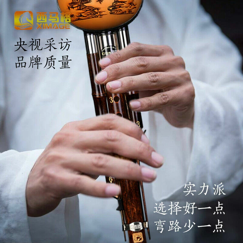 Instrumentos musicales nacionales chinos Woodwind Hulusis 云南葫芦丝乐器专业演奏型初学者小学生c调成人降B调 Foto 4 de 4