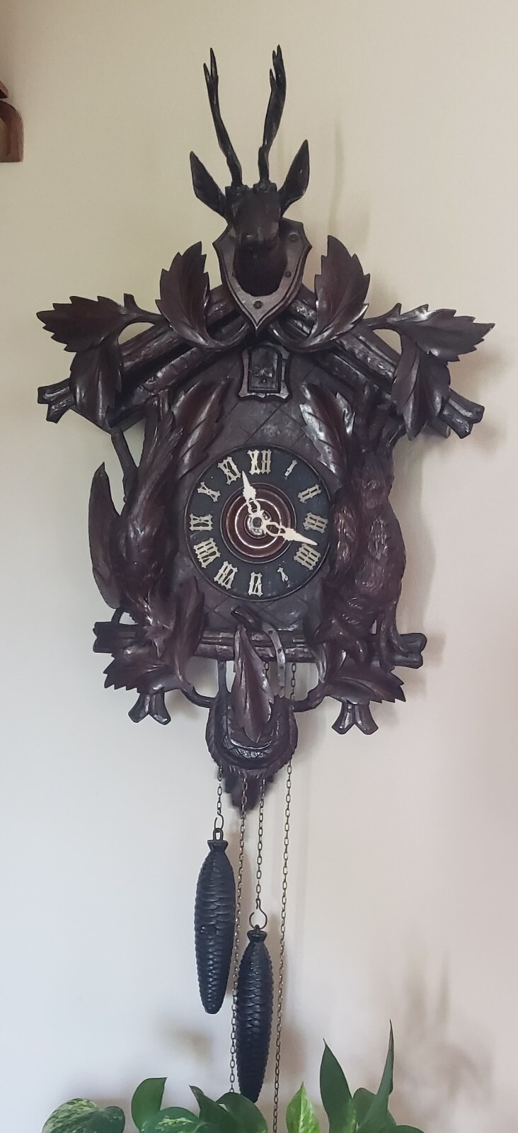 Antique Black Forest Wild Game Style G.K. cuckoo clock