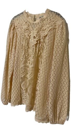 Torrid taglia 3 (3X) modello misto pizzo beige misto cotone elegante casual bellissimo - Foto 4 di 11