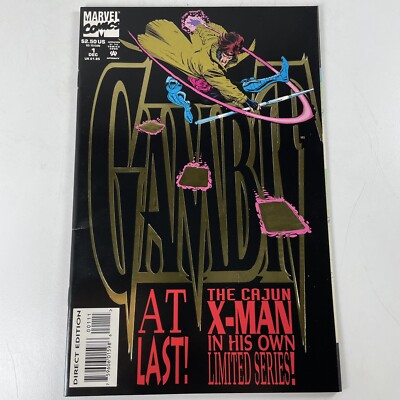 Gambit Vol.1 #1 Dec 1993 ''The Cajun X-Man'' Direct Edition Gold Foil Cover VF+