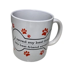 Dog Mug Emotional Support Rescue bone paw prints Royal Norfolk mugs coffee tea