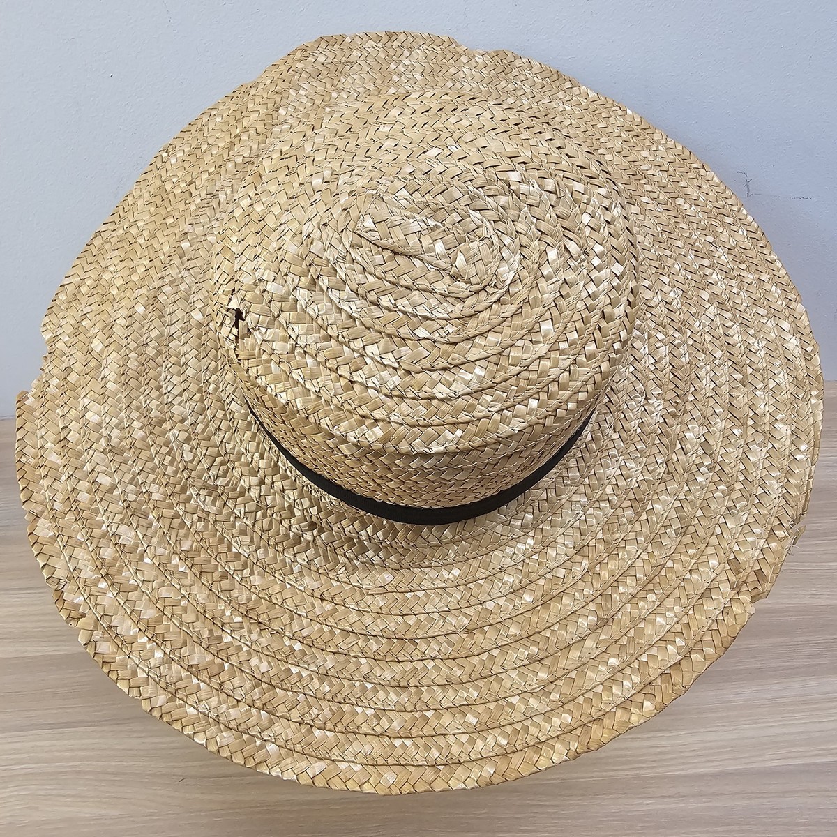 Lack of Color Boater Hat Womens Natural Straw Black Ribbon 