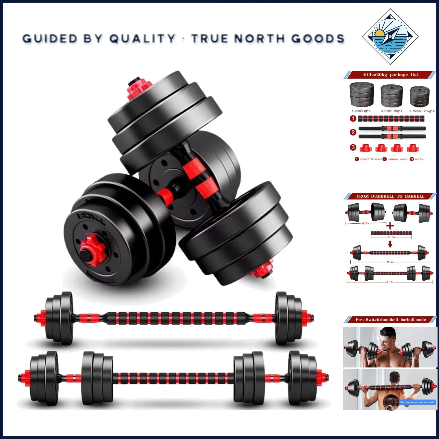 Lightweight Adjustable Dumbbells with Non-Slip Grip for All Fitness Levels