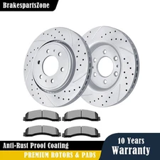 Front Brake Rotors and Pads for Ford Expedition F-150 Lincoln Navigator Slotted