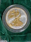 2000 American Eagle Walking Liberty Colored Gold 1 Oz Fine Silver Dollar