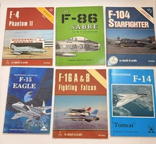 Lot of 6 Vintage Jet Fighter Aircraft Books F-4 F-86 F-104 F-15 F-16 F-14
