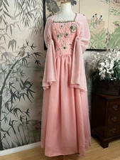 Vintage 1980S  Pink Embellished Victor Costa Formal Dress with Shaw Size XS/S