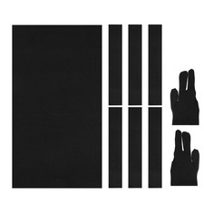 9ft Billiard Cloth Pool Table Felt Kit with 6 Cloth Strips and 2 Gloves, Black