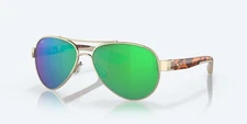 Costa Del Mar Loreto Rose Gold/Green Mirror 580P Polarized 56 mm Sunglasses
