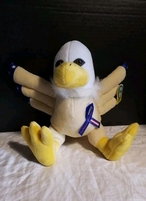 Peek-a-boo Toys, Patriotic Plush Bald Eagle One Nation Under God Ribbon NWT VTG