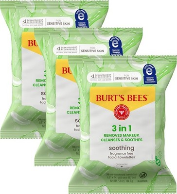 Burt s Bees Soothing, Fragrance Facial Towelettes for Sensitive Skin, Aloe Vera,