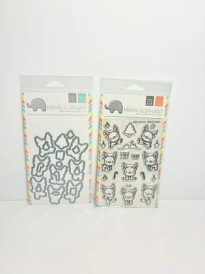 NEW Mama Elephant Reindeer Games Stamp & Die Sets