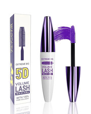5D Purple Mascara Volume and Length,1Pcs Waterproof Smudge-Proof Color