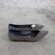 Rothy's The Point Shoes Womens Size 7 Gray Knit Flats Pointed Toe Washable