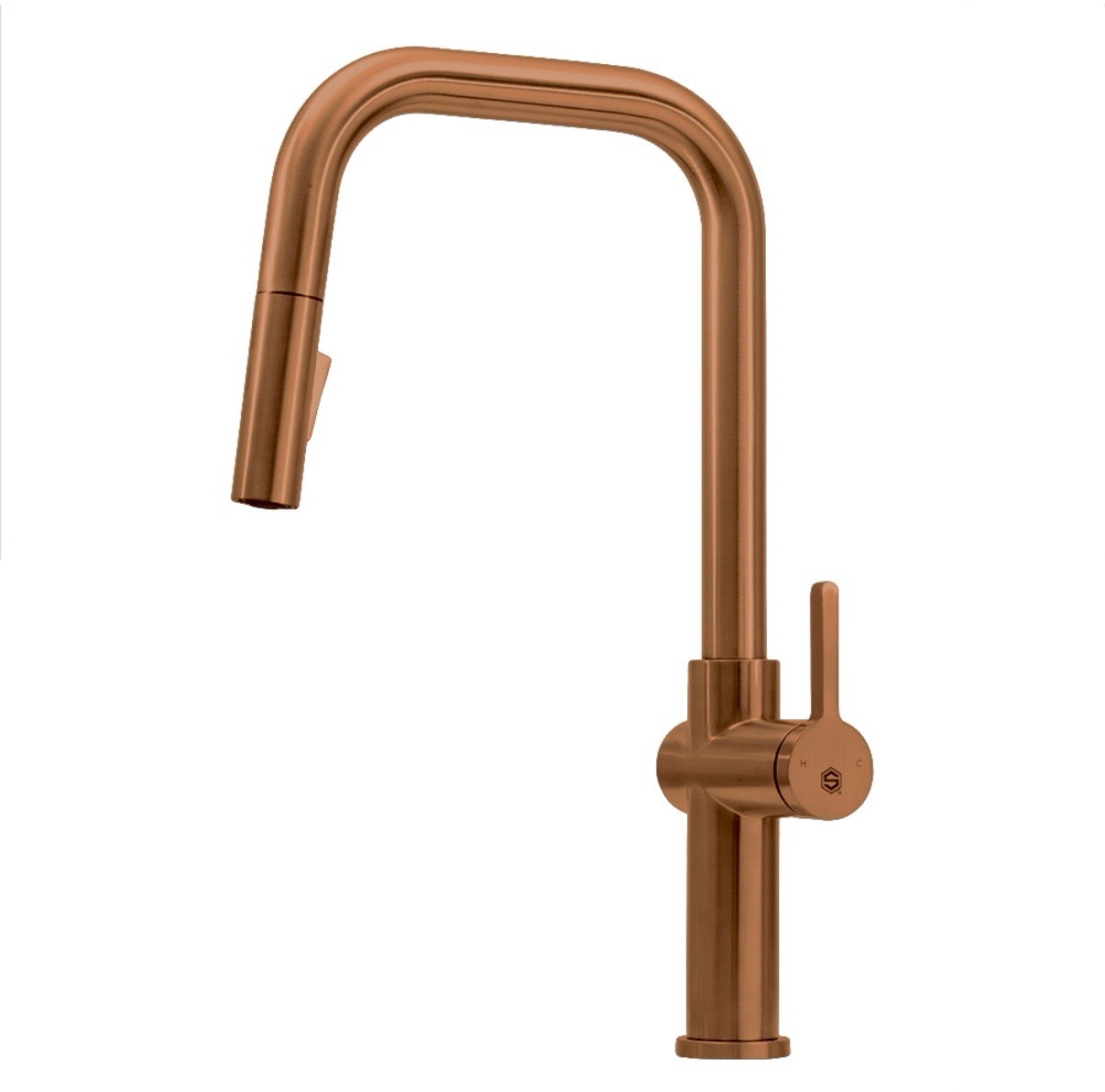 Copper Finish Kitchen Faucet With Pull Down Sprayer