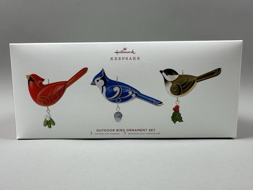 Hallmark Andenken Outdoor Vogel Ornament 3er Set - Neu in Box