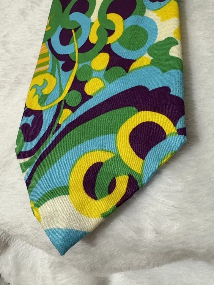 Corbata de Colección Corbatas de Armand Años 60 70 Algodón Psicodélico Trippy Ancha 54” X 4” Foto 2 de 4