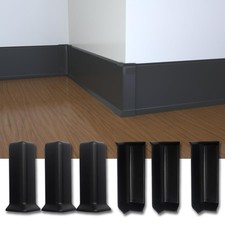 COUKIU Self Adhesive Baseboard Corner Blocks, 4inch Width , Black