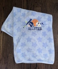 Circo Target Blue Stars Fleece Baby Blanket All Star Sports Soccer, Football Etc