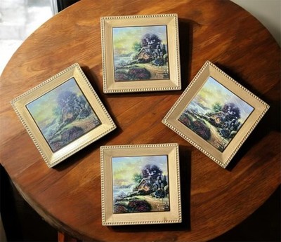 Thomas Kinkade Thirsty Stone Ambiance Coasters (4) Box A New Day Dawning Costal