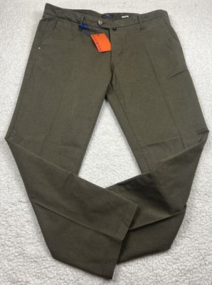 Pauri & Casati Texture Chino Pants Mens 38x29 Moss Milano Made in Italy
