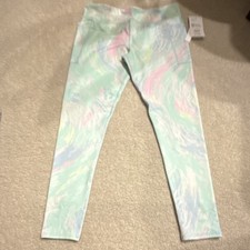 NWT ATHLETIC WORKS Girl Active Legging Windswirl pastel Print Size 10-12 plus
