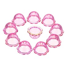 50Pcs Bell Flower Beads, Acrylic Flower Caps Floral Beads, Dark Pink