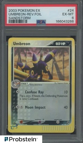 2003 Pokemon Ex Sandstrom #24 Umbreon - Reverse Foil PSA 6 EX-MT