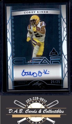 2022 Leaf Trinity #CA-CK2 Corey Kiner Clear PLATINUM Auto #/25 LSU Tiers K02