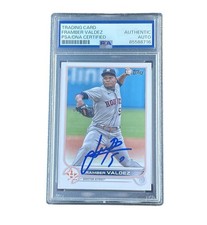 Framber Valdez Signed Card Houston Astros Autographed Auto PSA