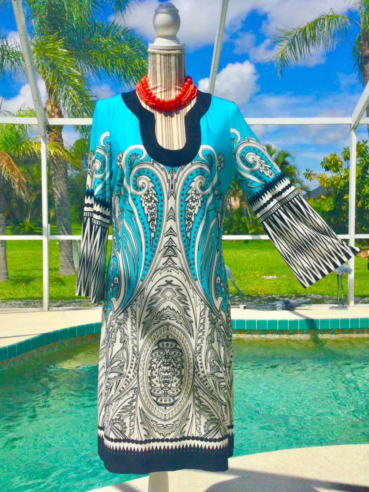 ROZ ALI Bright Multi-Colored  DRAMATIC Design/ Be… - image 13