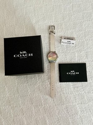 Coach Rainbow Watch With White Leather Band New Needs  display picture 2