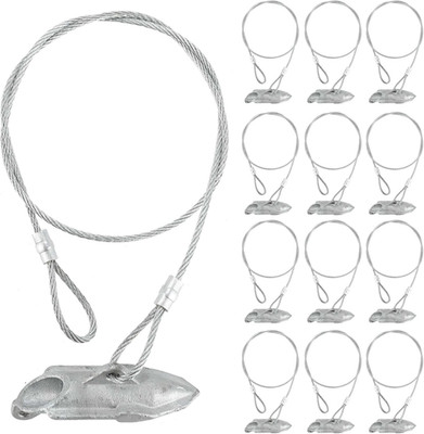 12 Pack Ground Earth Anchors - Easy Hook Anchor with 30'' Long X 1/8'' Cable, Idea