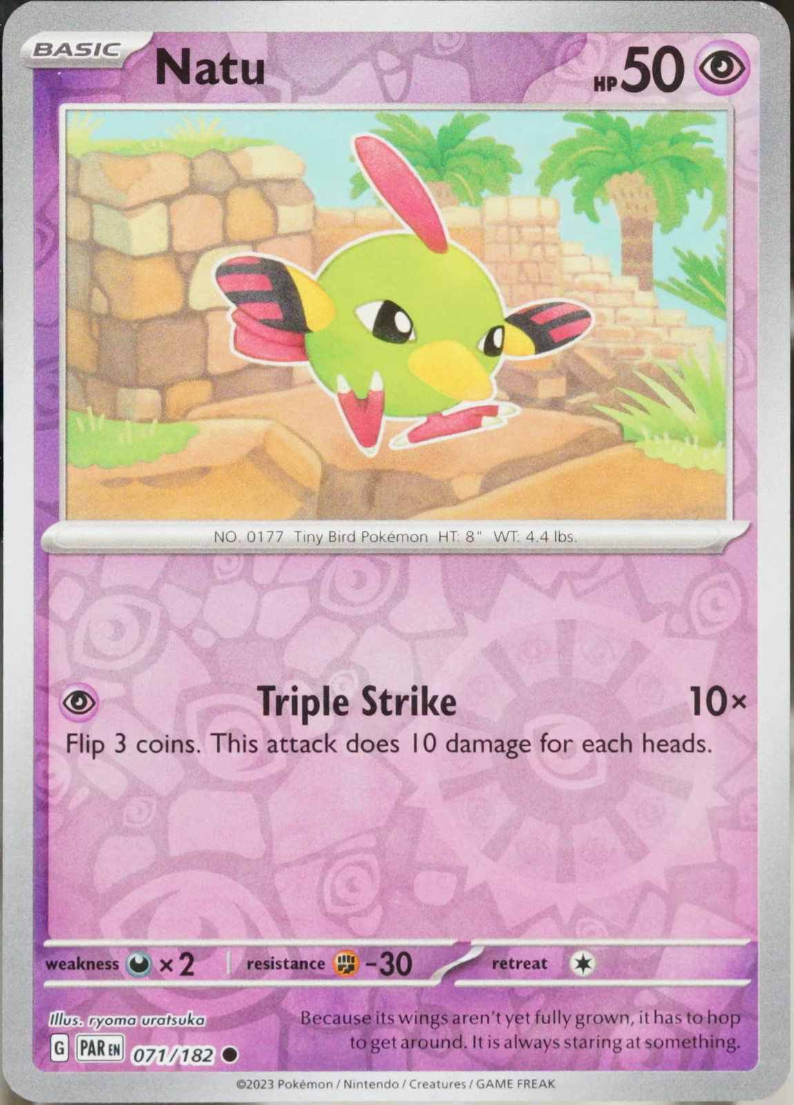 Paradox Rift #71 Natu Reverse Holofoil Pokemon NM