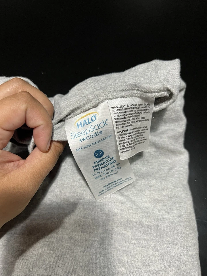 Saco de dormir Halo verde azulado claro vellón envoltura tamaño prematuro - desde el nacimiento hasta 5 libras Foto 2 de 3