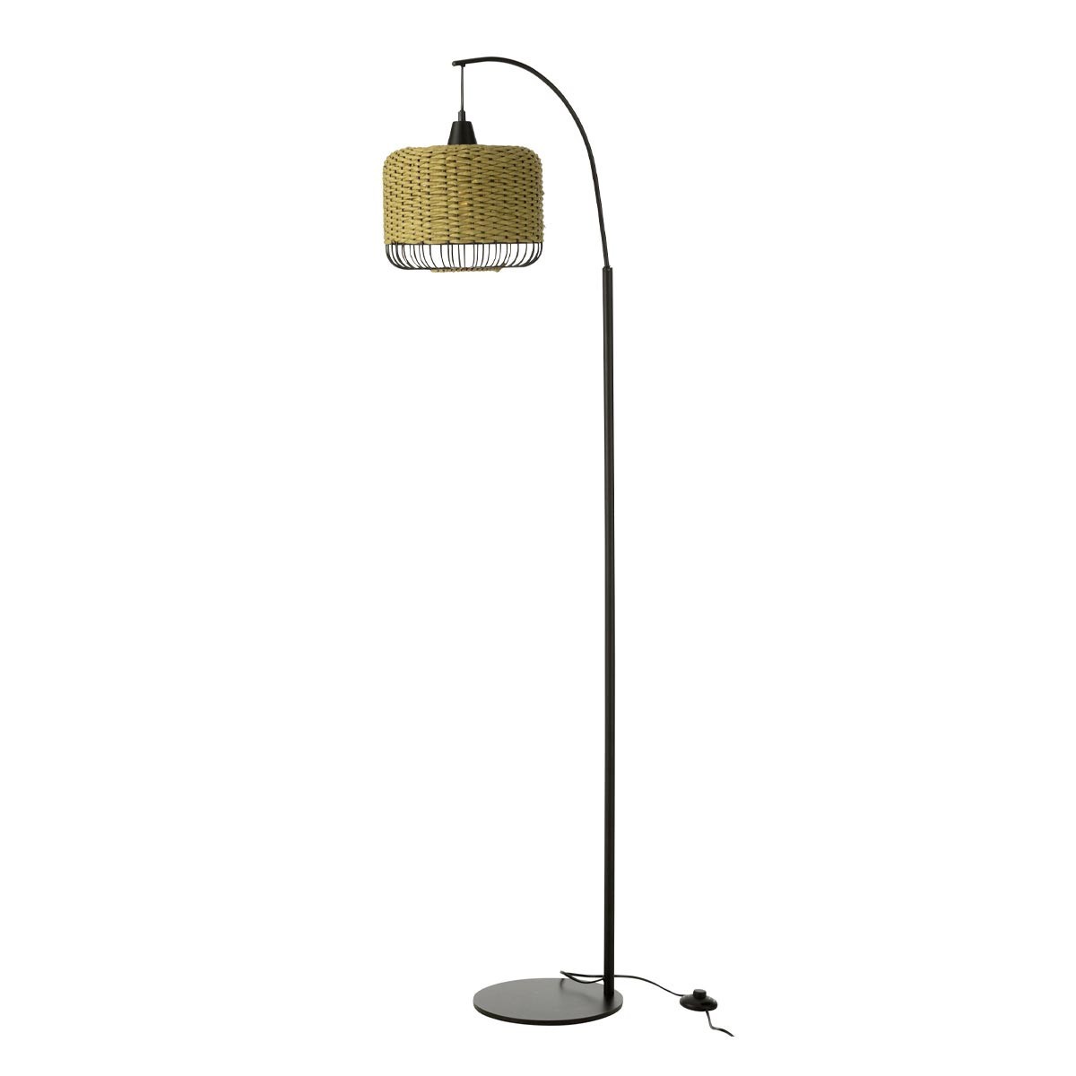 Lampadaire lanterne Eldon en métal vert 168cm au design architectural raffiné