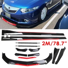 Front Bumper Lip Splitter Spoiler Glossy Black Red Body Kits For Acura TLX TSX