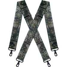 Black Camo Suspenders for Men Heavy Duty Farmers Worker Mens Suspender Snap H...