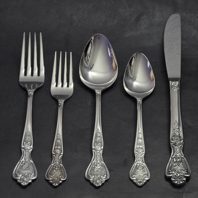 VTG Normandy Japan Stainless Flatware Spoon Fork Knife  5 Pc. Set - New & Sealed