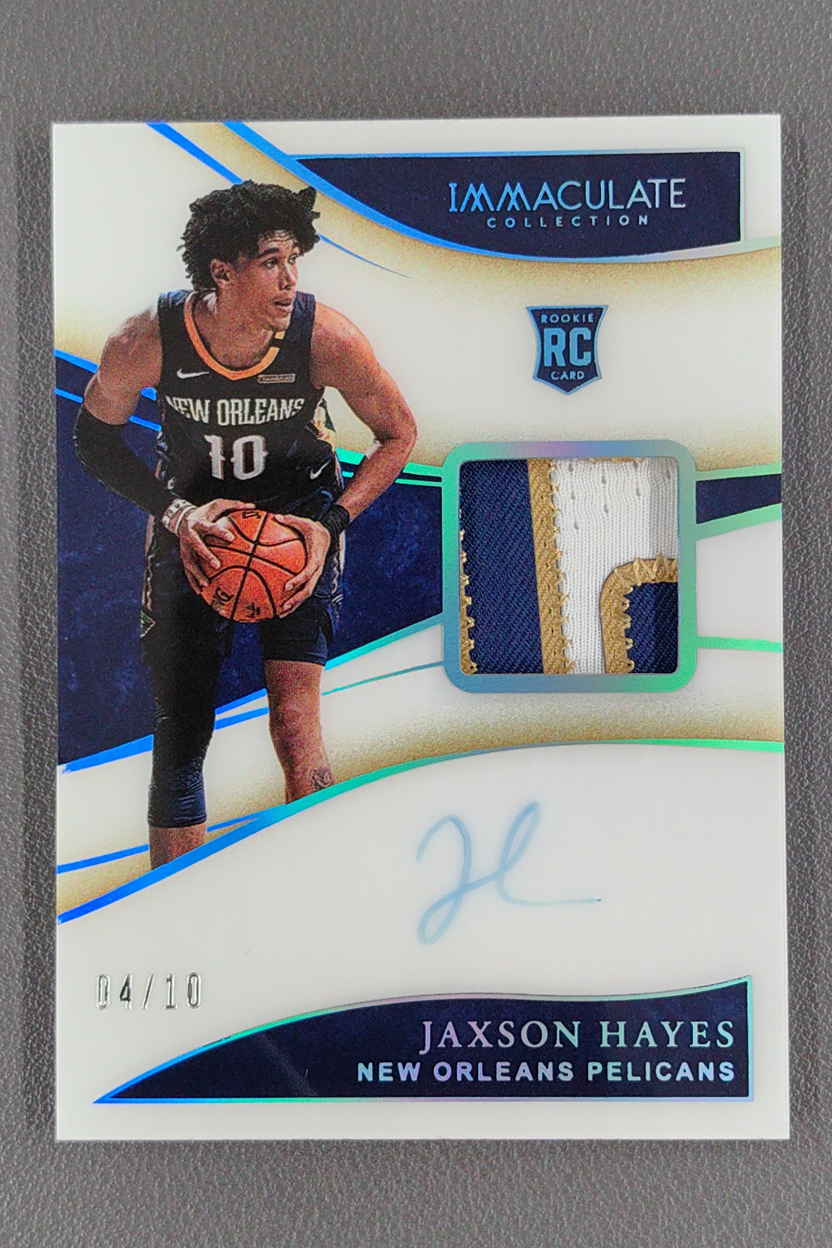 2019-20 Panini Immaculate Jaxson Hayes Rookie Patch Auto Gold RC RPA /10