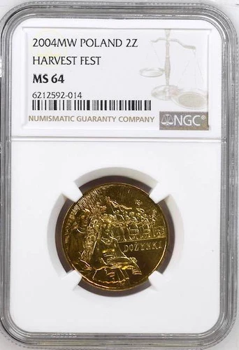  Poland 2 Zlote 2004 MW NGC MS 64 UNC Harvest Festival