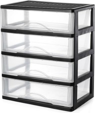 Medium 4 Drawer Clear Stacking Desktop Organizer for Office