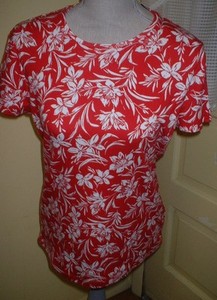 Jones-New-York-Ladies-Red-amp-White-Tee-Size-Large-NWOT