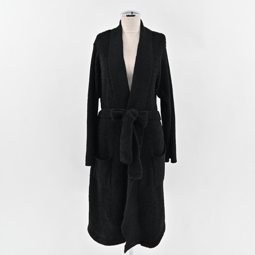NATORI Robe Womens Sz L Black Fleece Belted Comfort Sherpa Plush Soft Cozy JOSIE - 第 1/13 張圖片